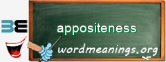 WordMeaning blackboard for appositeness